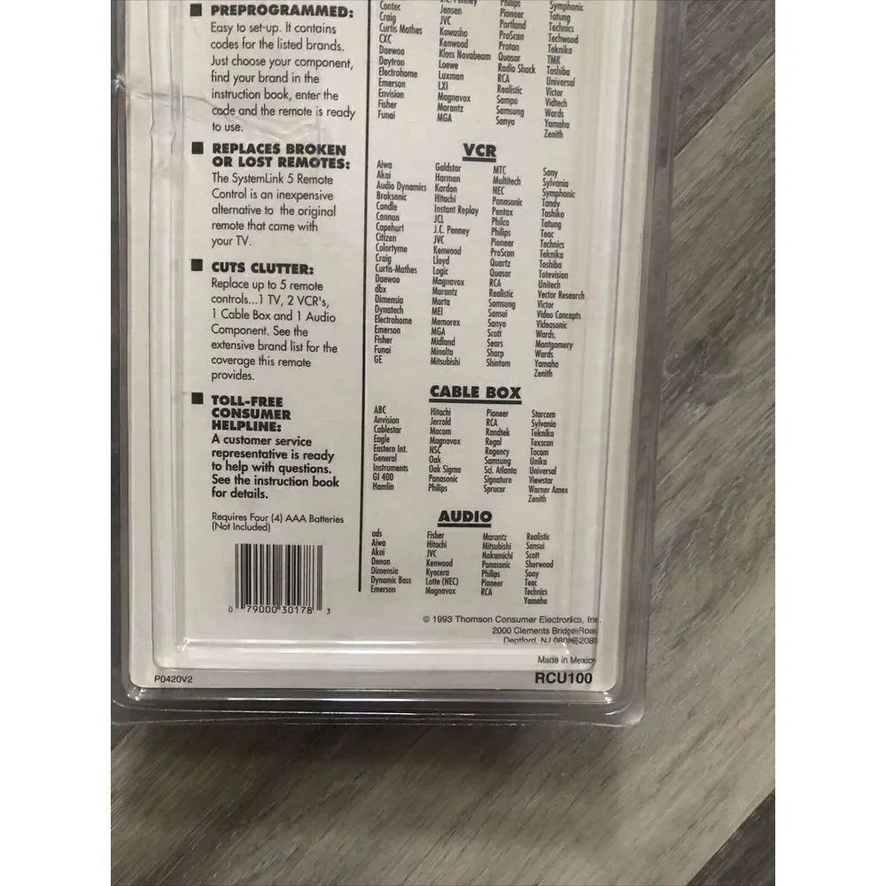 Universal rca remote